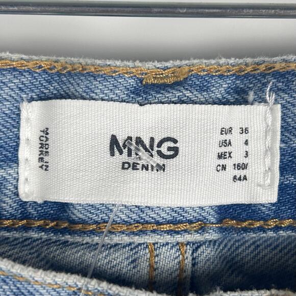 New With Tags MNG Jeans by Mango Isela Jeans Flare Crop Raw Hem Womens Size 4 - Picture 6 of 13